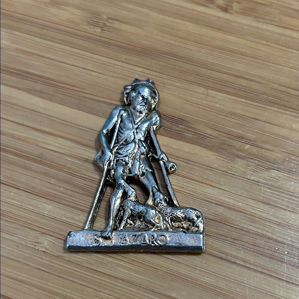 saint lazaro charm broken gold